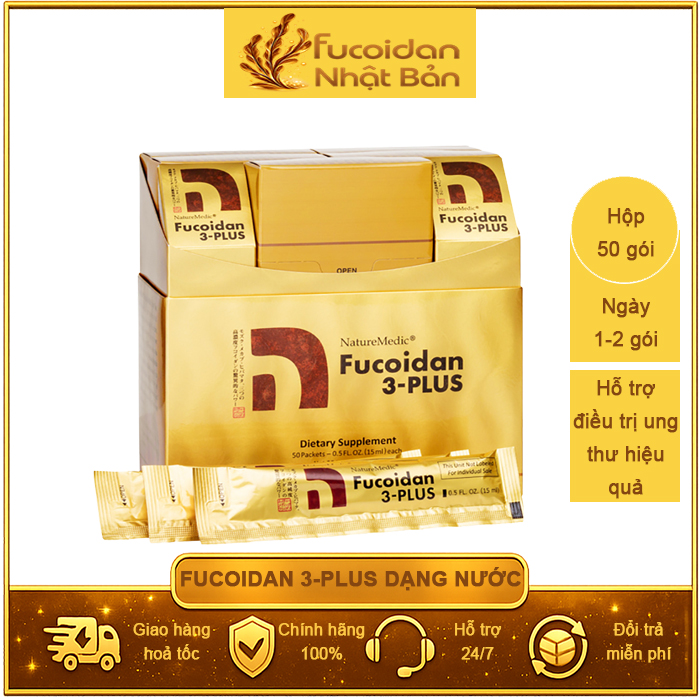 Fucoidan 3-Plus Nhật Bản Dạng Nước, Hộp lớn 50 gói