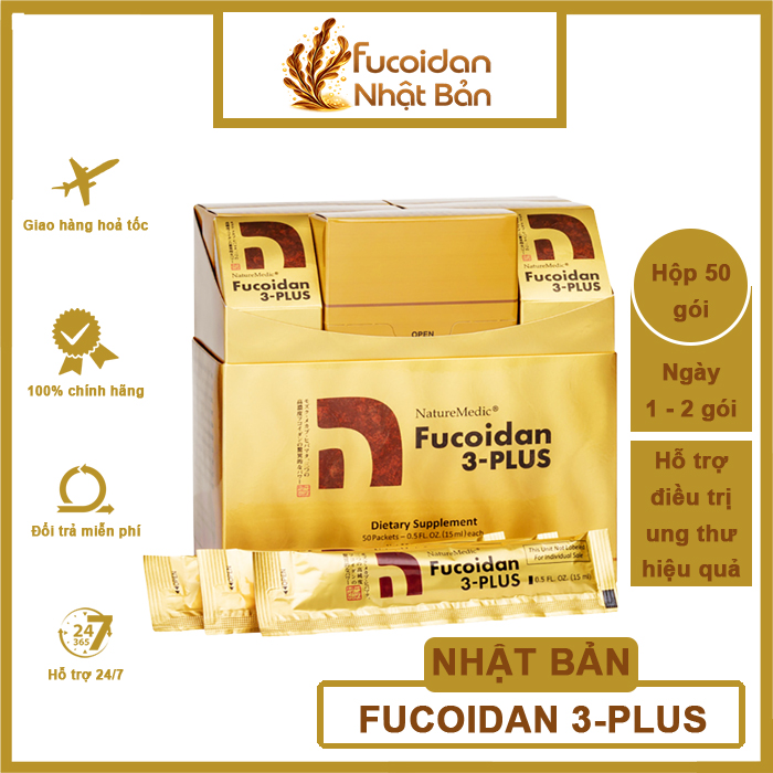 Fucoidan 3-Plus Nhật Bản Dạng Nước, Hộp lớn 50 gói
