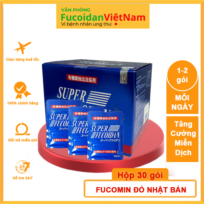 Super Fucoidan Nhập Khẩu chính hãng Nhật Bản. Hộp 30 gói