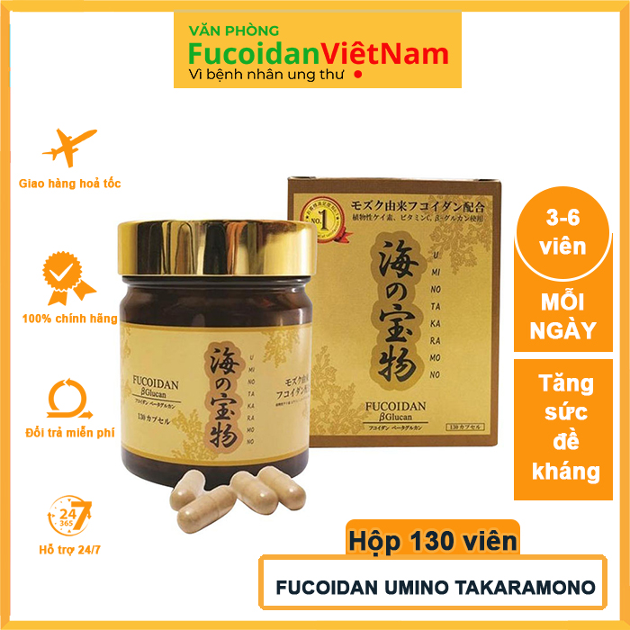 Viên uống hỗ trợ điều trị ung thư Fucoidan Umino Takaramono, Hộp 130 viên