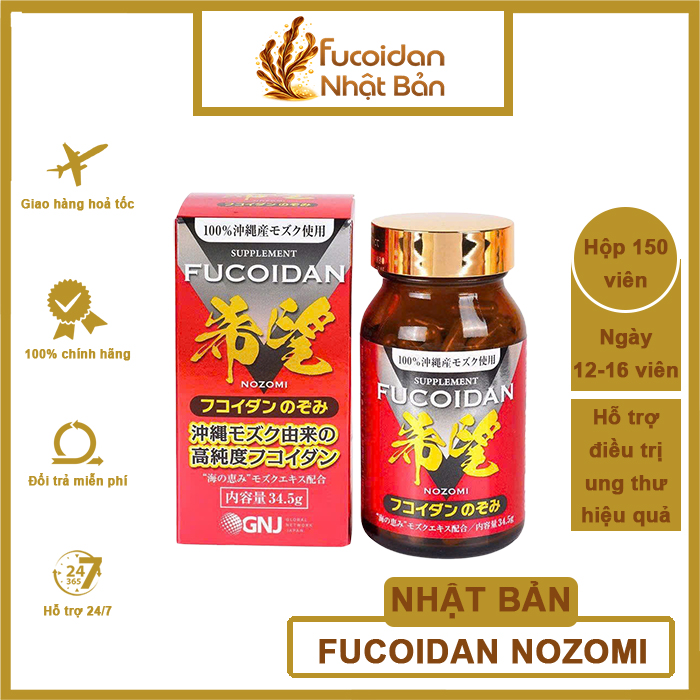 Fucoidan Nozomi Nhật Bản. Hộp 150 viên