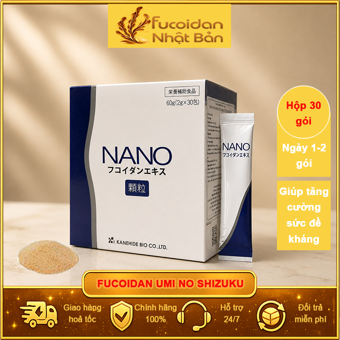 Nano Fucoidan Nhập Khẩu Chính Hãng Nhật Bản. Hộp 30 gói