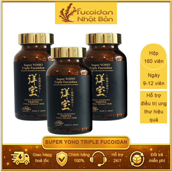 Combo 3 hộp Super Yoho Triple Fucoidan 160 viên. Dùng 80 ngày