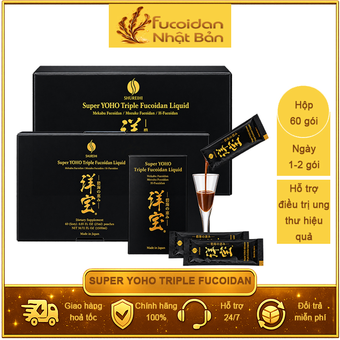 Liệu Trình 2 Hộp Super Yoho Triple Fucoidan Dạng Nước. Mỗi Hộp 60 gói